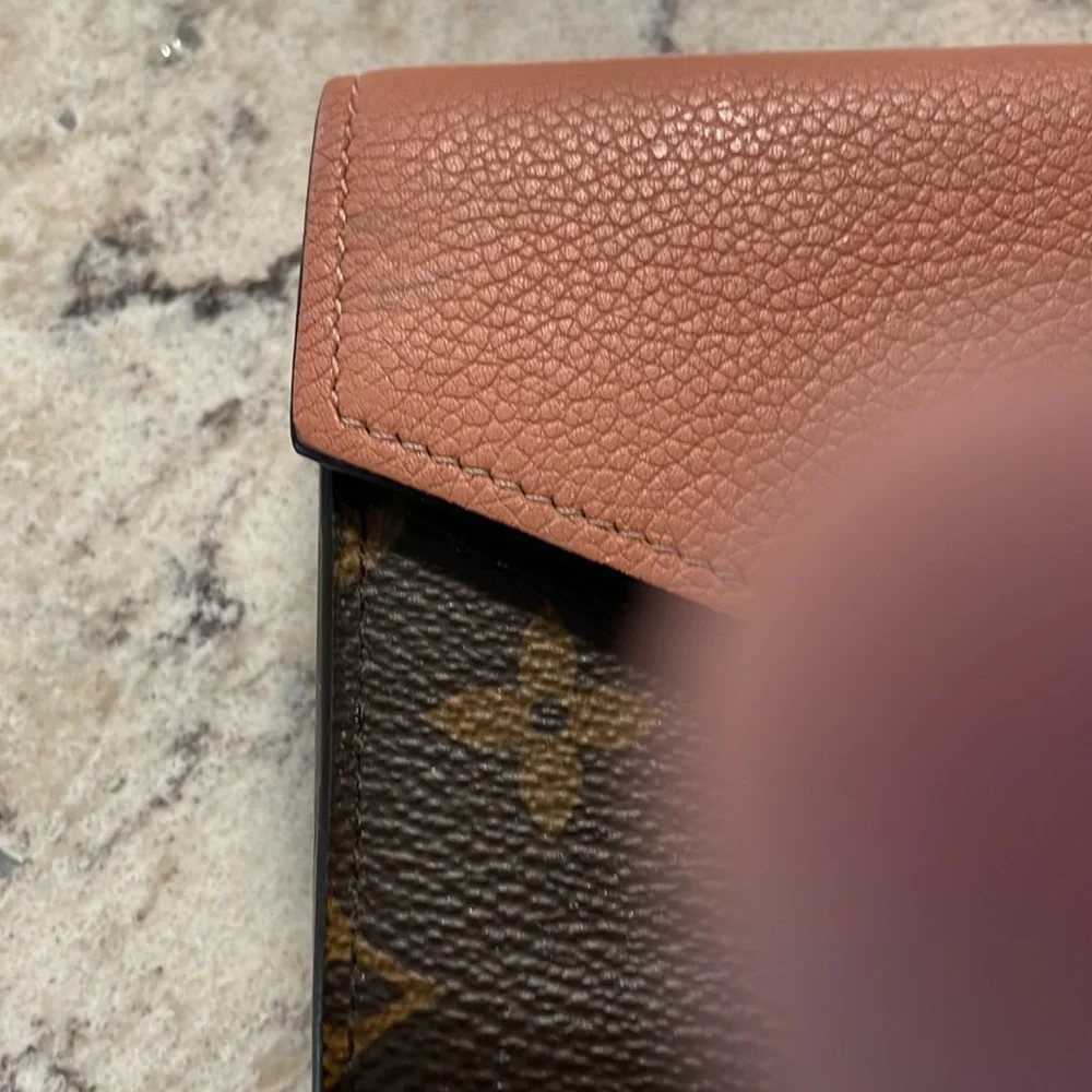 Louis Vuitton Brown Monogram Canvas and Rose Brown Leather Wallet